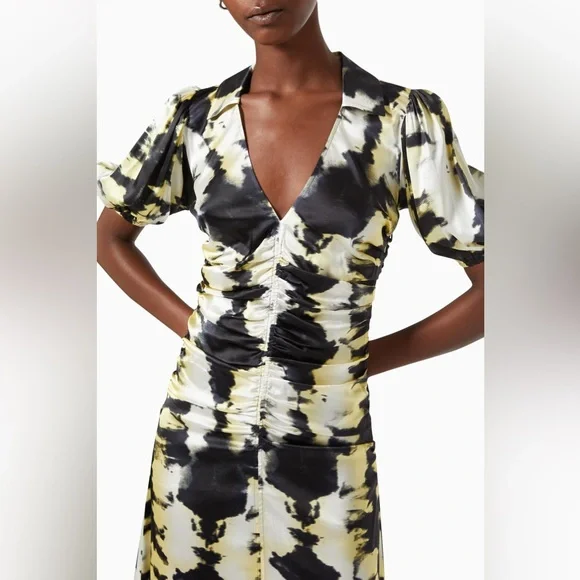 Ganni Tie Dye Ruched Midi Dress - Picture 4 of 12